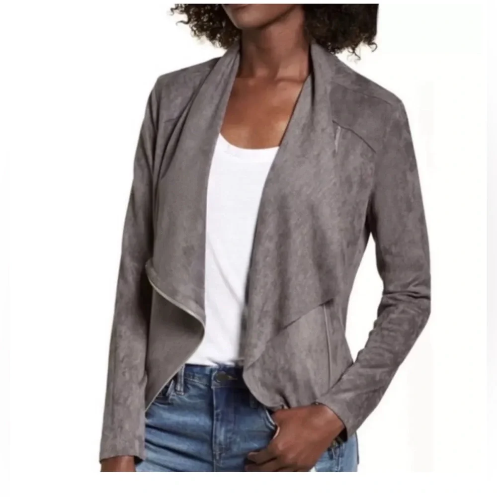NWT BLANKNYC Faux Suede Drape front Jacket small - Picture 5 of 14